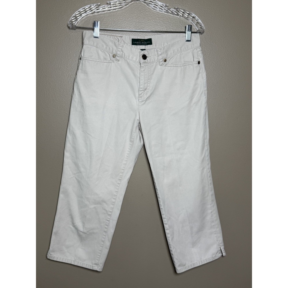 Lauren Ralph Lauren Women Beige Classic Mid Calf Capri Pants Size 4